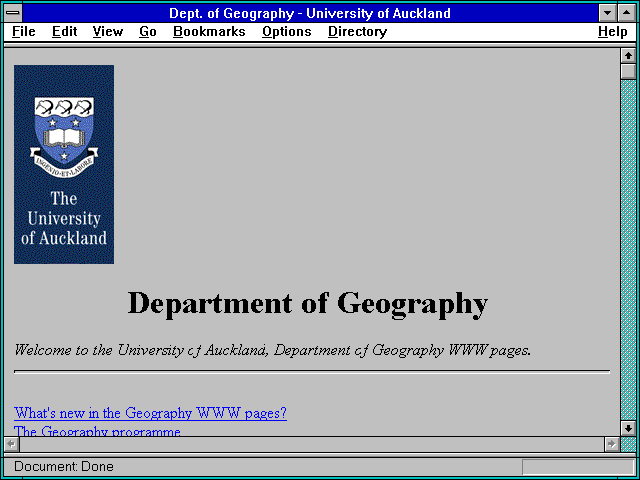 Screenshot of Dept. of Geography - University of Auckland