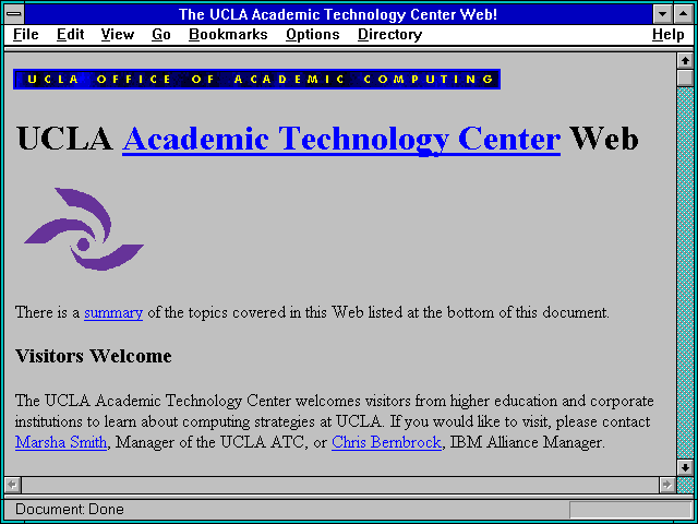 Screenshot of The UCLA Academic Technology Center Web!