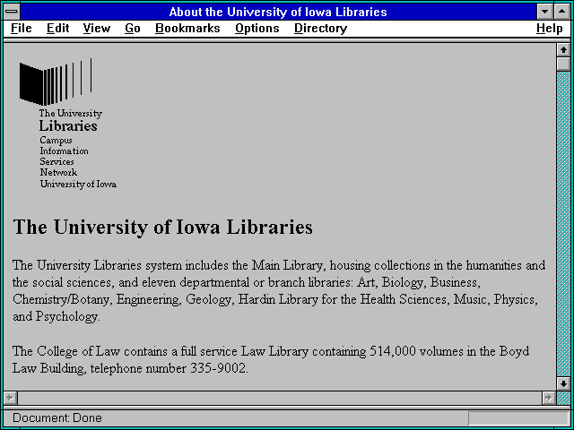 Screenshot of About the University of Iowa Libraries