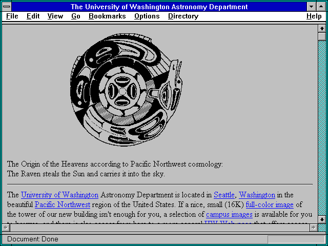 Screenshot of The University of Washington Astronomy Department