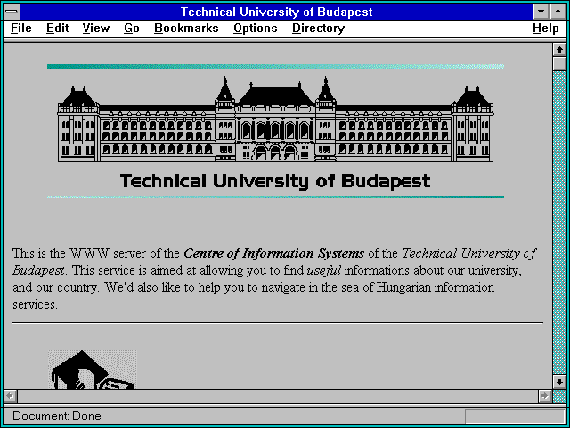 Screenshot of Technical University of Budapest