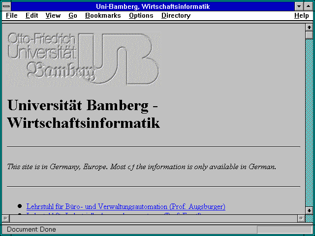Screenshot of Uni-Bamberg Wirtschaftsinformatik