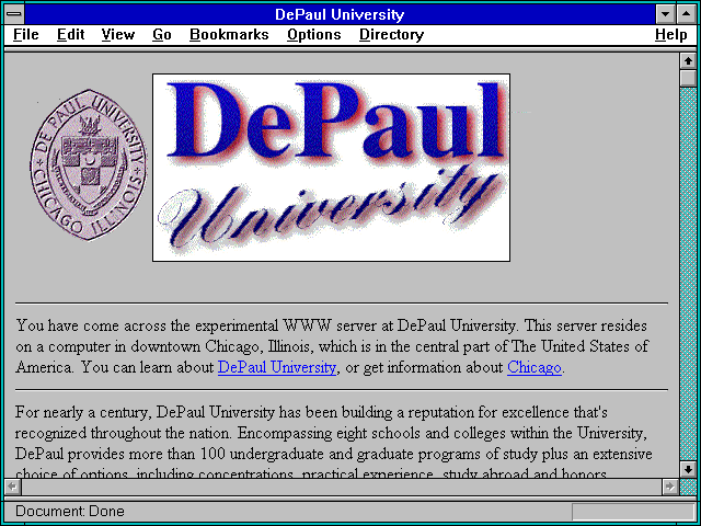 Screenshot of DePaul University