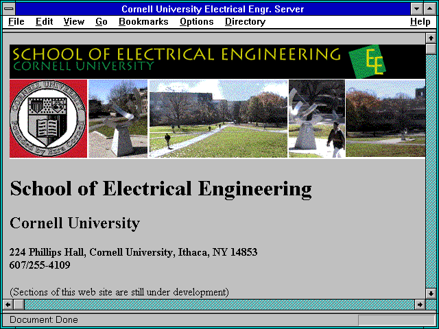 Screenshot of Cornell University Electrical Engr. Server