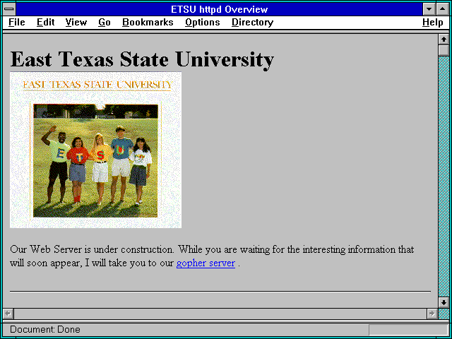 Screenshot of ETSU httpd Overview