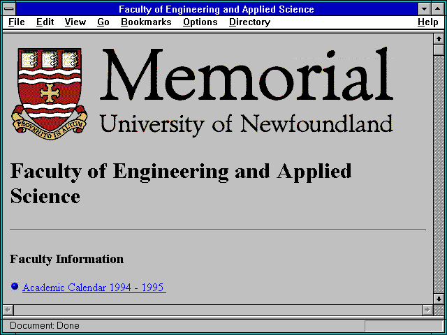 Screenshot of Faculty of Engineering and Applied Science