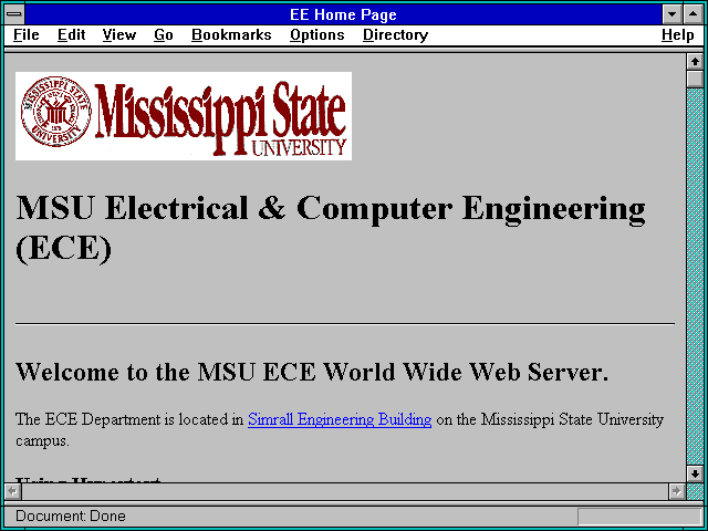 Screenshot of EE Home Page