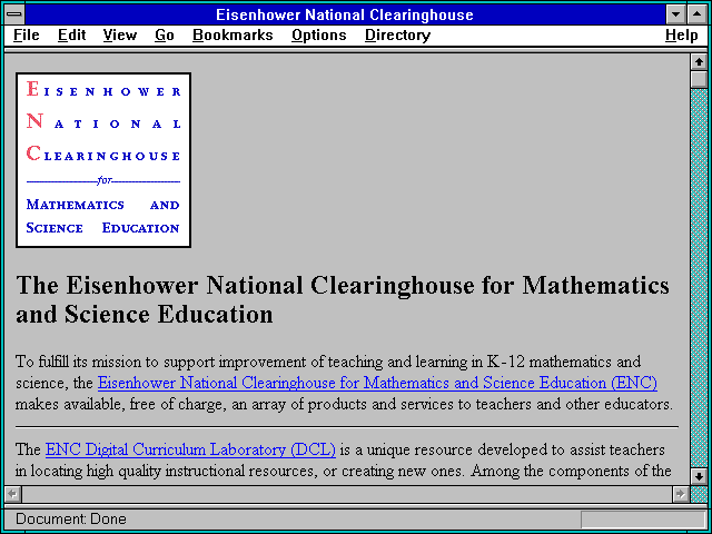 Screenshot of Eisenhower National Clearinghouse