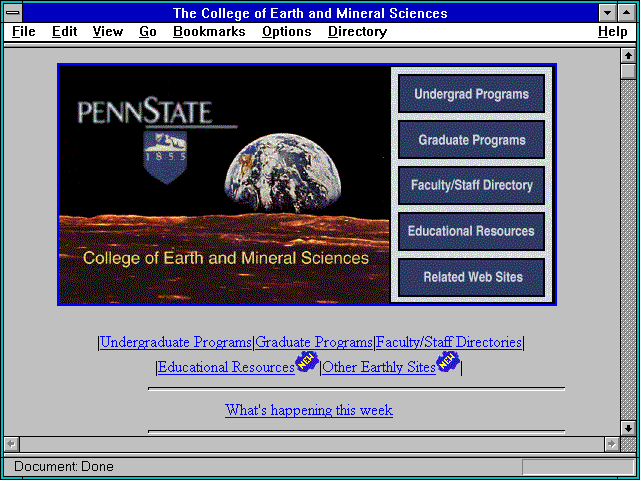 Screenshot of Pointers to Earth System Science Educational Resources