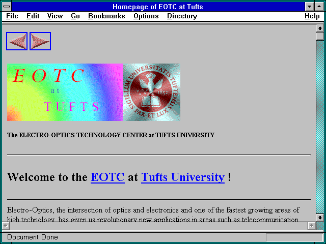 Screenshot of Homepage of EOTC at Tufts