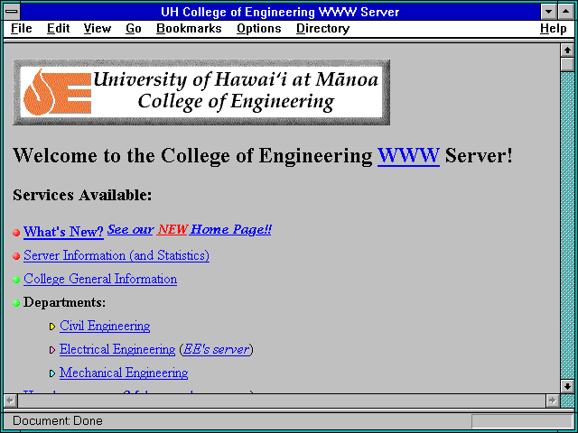 Screenshot of University of Hawaii College of Engineering