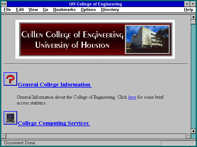 Screenshot of University of Houston Industrial Engineering.