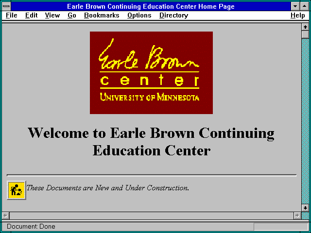 Screenshot of Earle Brown Continuing Education Center Home Page
