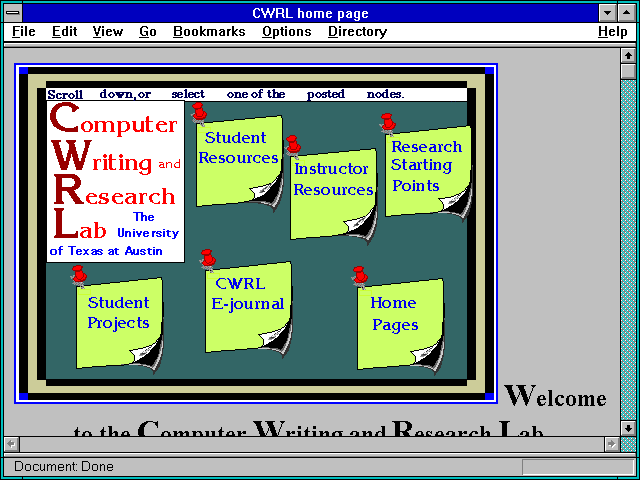 Screenshot of CWRL home page