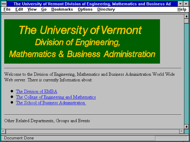 Screenshot of rmont Division of Engineering Mathematics and Business Administration