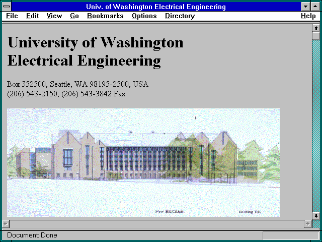 Screenshot of Univ. of Washington Electrical Engineering