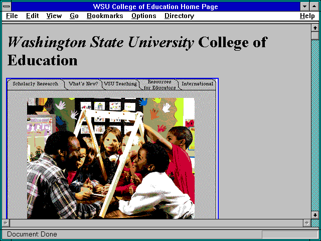 Screenshot of WSU College of Education Home Page
