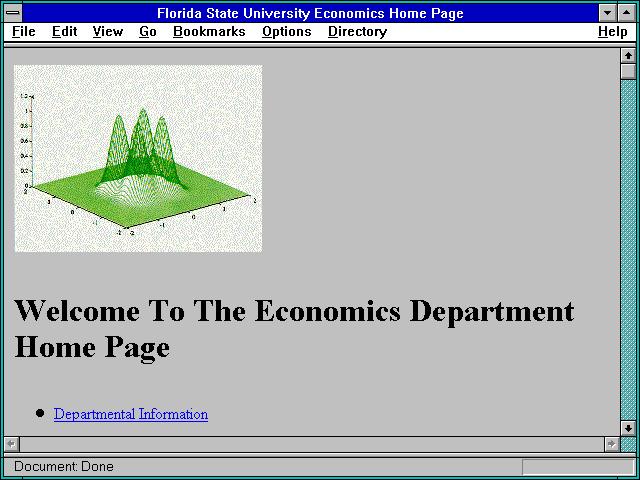 Screenshot of Florida State University Economics Home Page