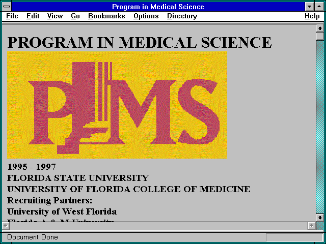 Screenshot of Program in Medical Science