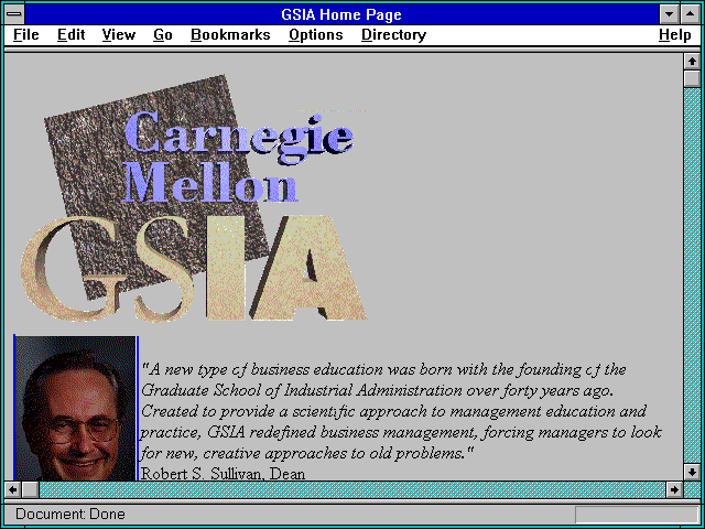 Screenshot of GSIA Home Page