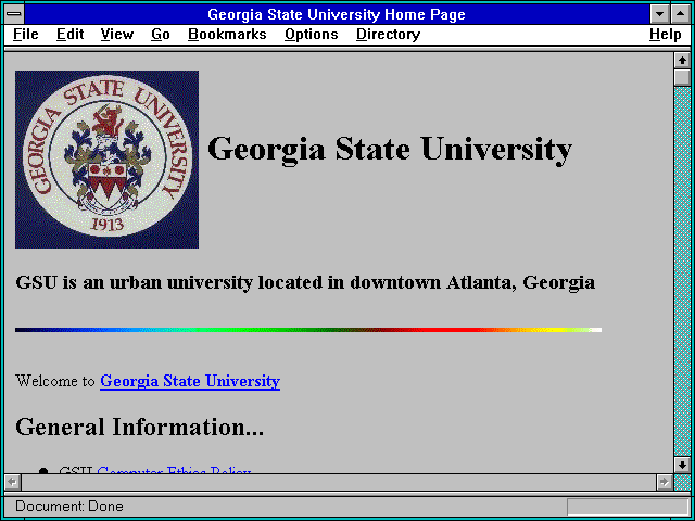 Screenshot of Georgia State University Home Page