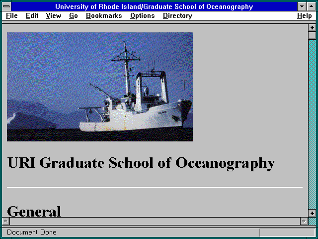 Screenshot of University of Rhode Island/Graduate School of Oceanography