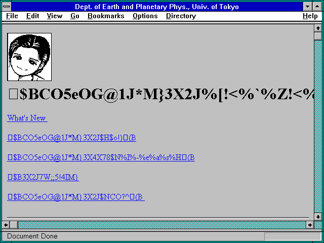 Screenshot of Dept. of Earth and Planetary Phys. Univ. of Tokyo