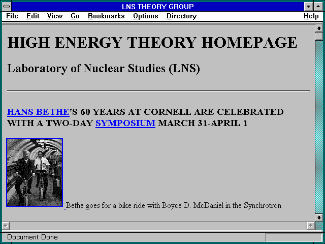 Screenshot of LNS THEORY GROUP
