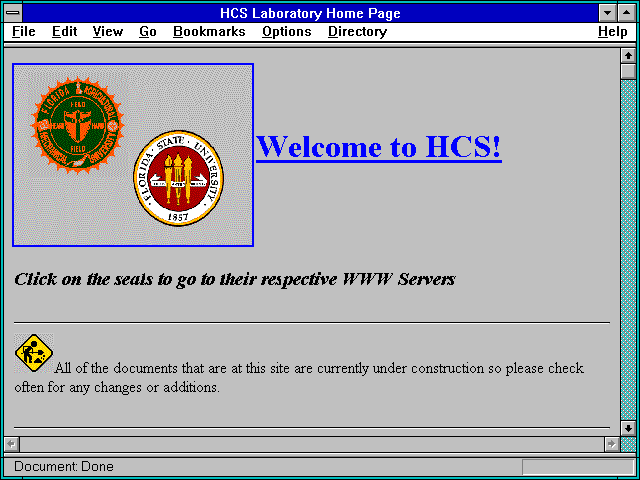 Screenshot of HCS Laboratory Home Page