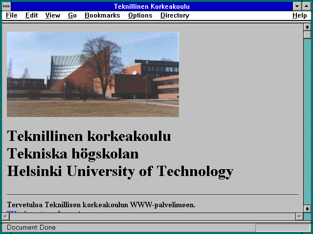 Screenshot of Helsinki University of Technology