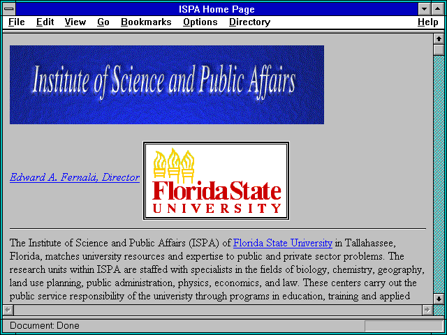 Screenshot of ISPA Home Page