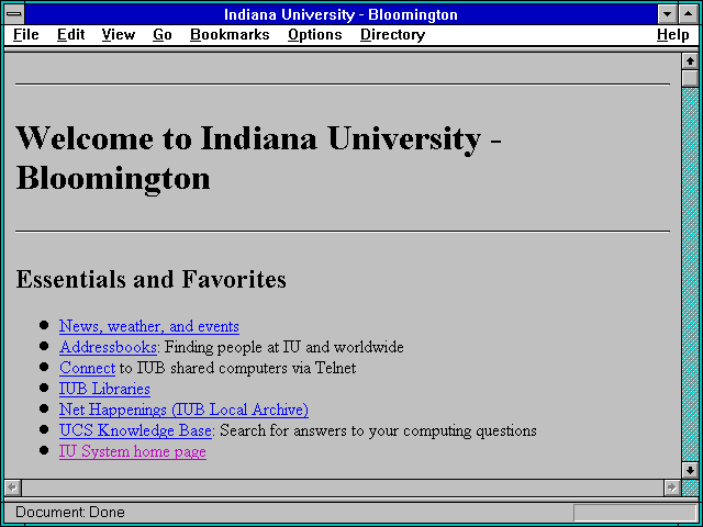 Screenshot of Indiana University - Bloomington