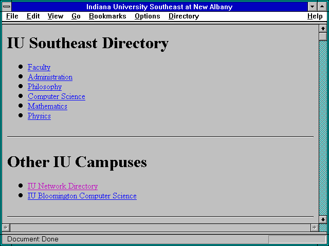 Screenshot of Indiana University Southeast at New Albany