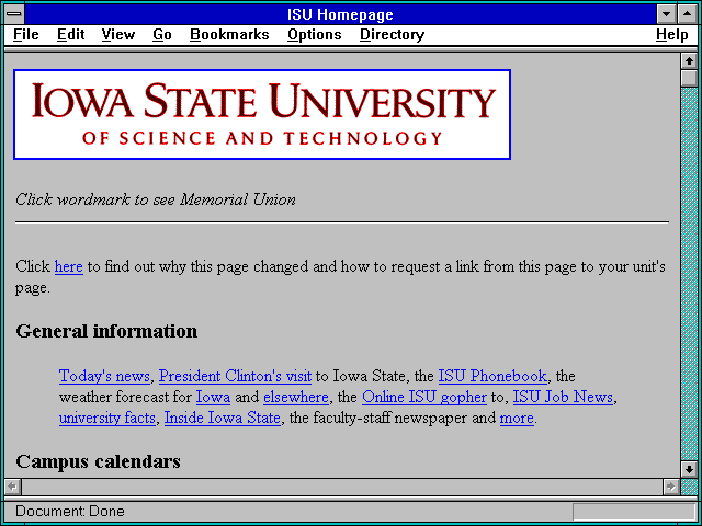 Screenshot of Iowa State University