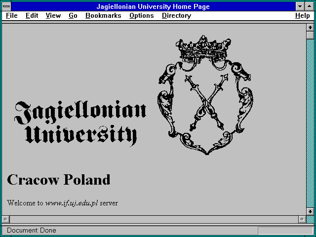 Screenshot of Jagiellonian University Institute of Physics Home Page