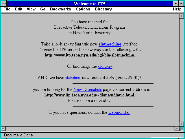 Screenshot of Theatre-Related Links