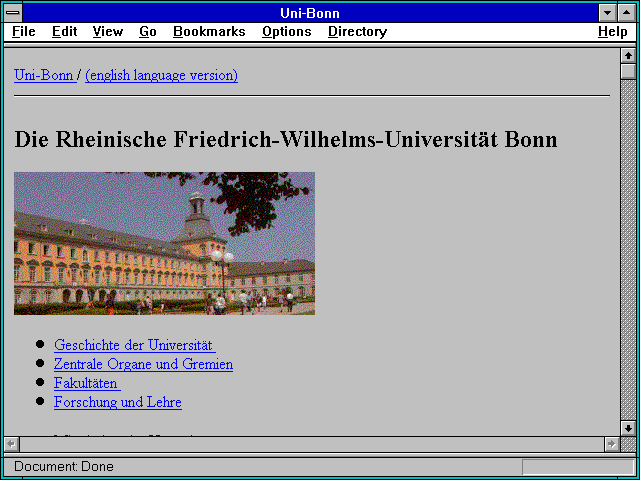 Screenshot of University of Bonn