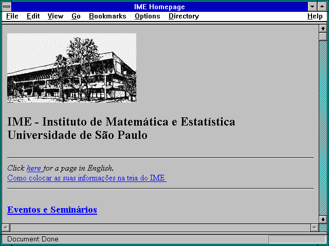 Screenshot of IME Homepage