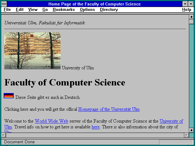 Screenshot of Home Page of the Faculty of Computer Science