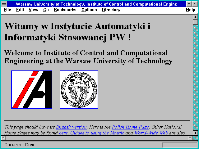 Screenshot of ity of Technology Institute of Control and Computational Engineering.