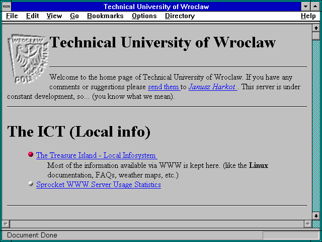 Screenshot of Technical University of Wroclaw