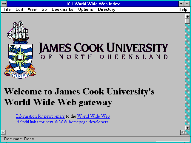 Screenshot of JCU World Wide Web Index