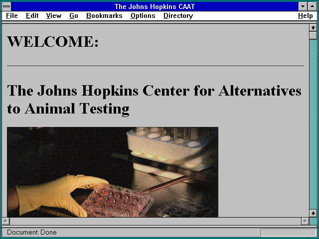Screenshot of The Johns Hopkins CAAT