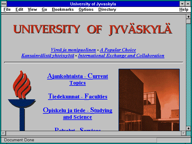 Screenshot of University of Jyvaskyla