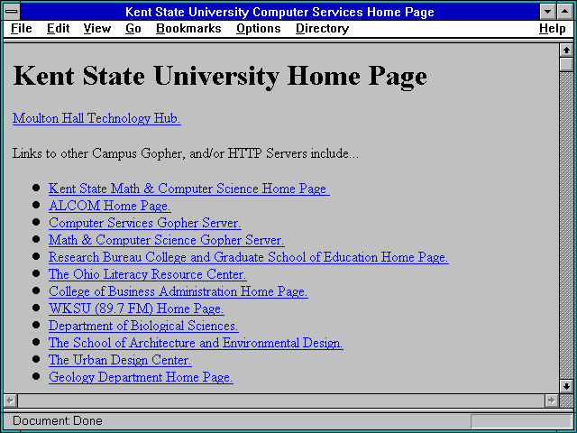 Screenshot of Kent State University