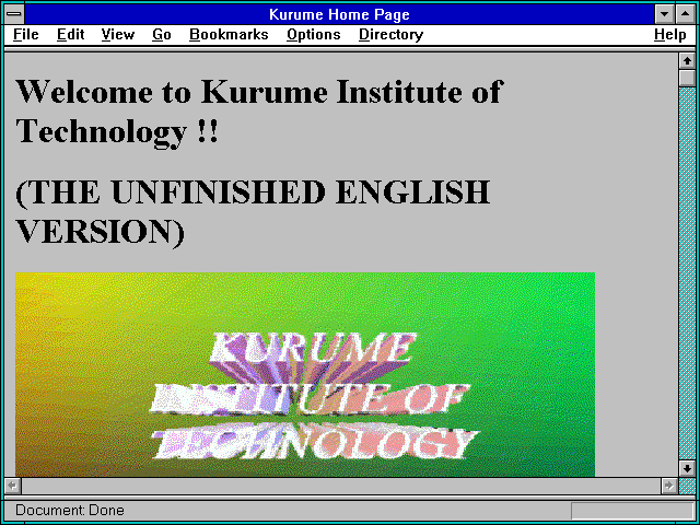 Screenshot of -u.ac.jp/Welcome.html of Technology.