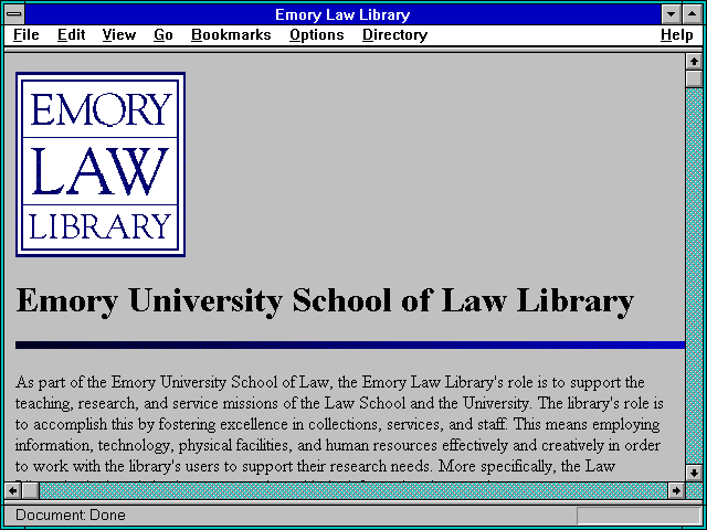 Screenshot of Emory Law Library