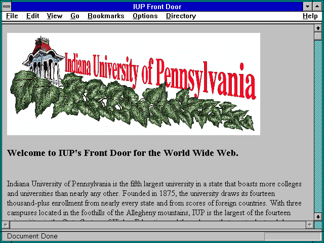 Screenshot of Indiana University of Pennsylvania