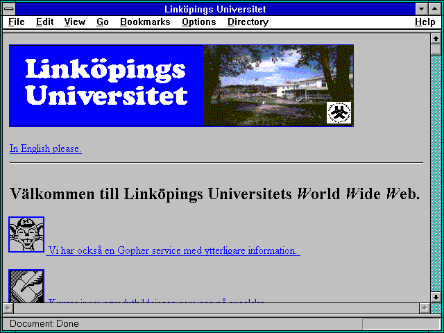 Screenshot of Linkoping University