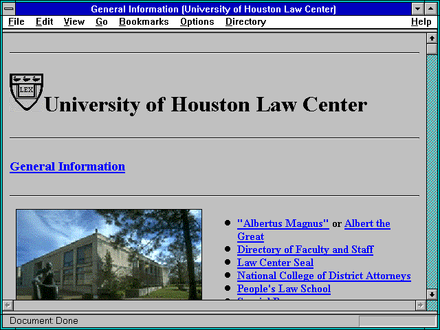 Screenshot of General Information (University of Houston Law Center)
